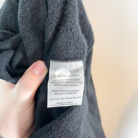 Goodlife NWT Men's Sueded Fleece Funnel Neck Pullover Sweatshirt Black Size M - Picture 6 of 6